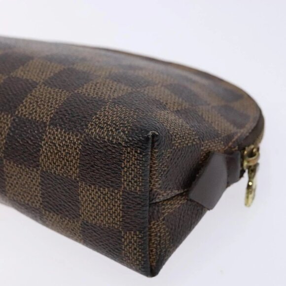 LOUIS VUITTON Damier Ebene Pochette Cosmetic PM Pouch N47516 LV Auth 138275 - Picture 5 of 16